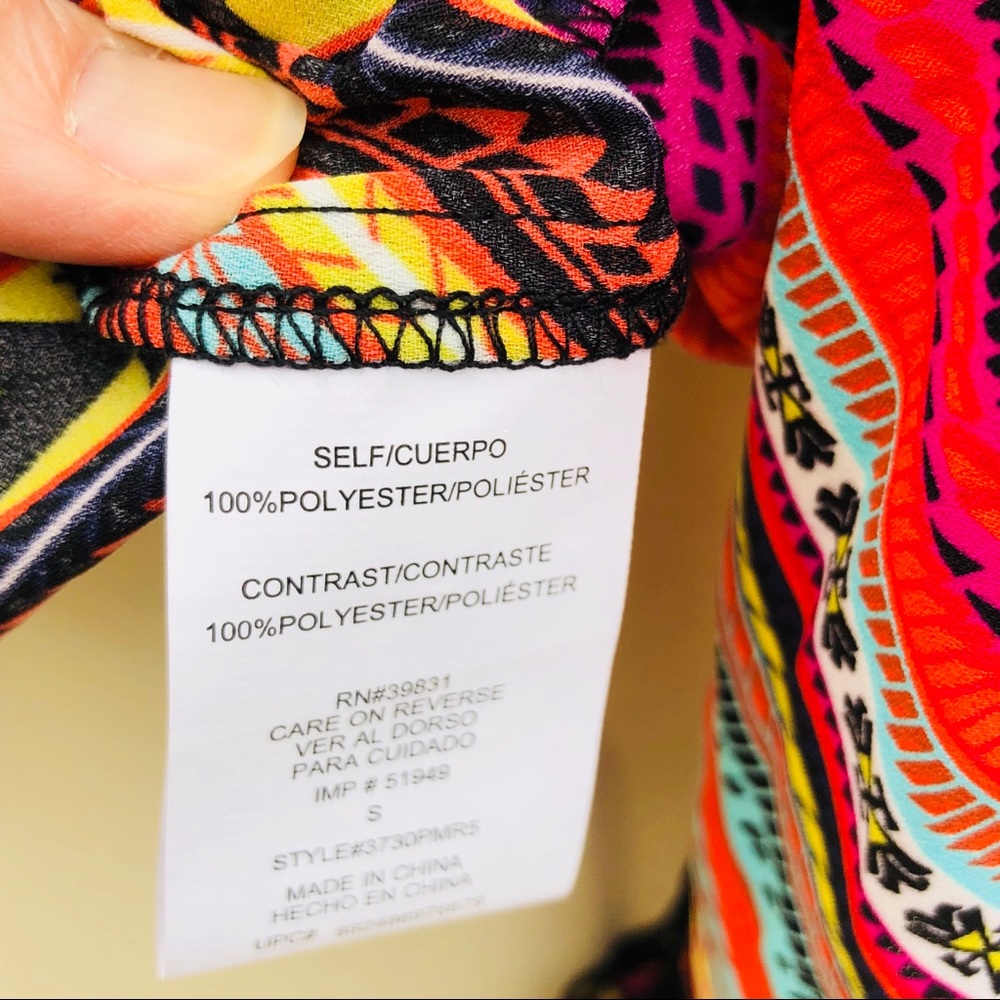 XOXO Funky Bright Color Top with Waist Tie - Picture 6 of 8